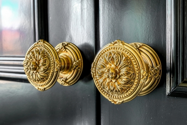 black door gold knob